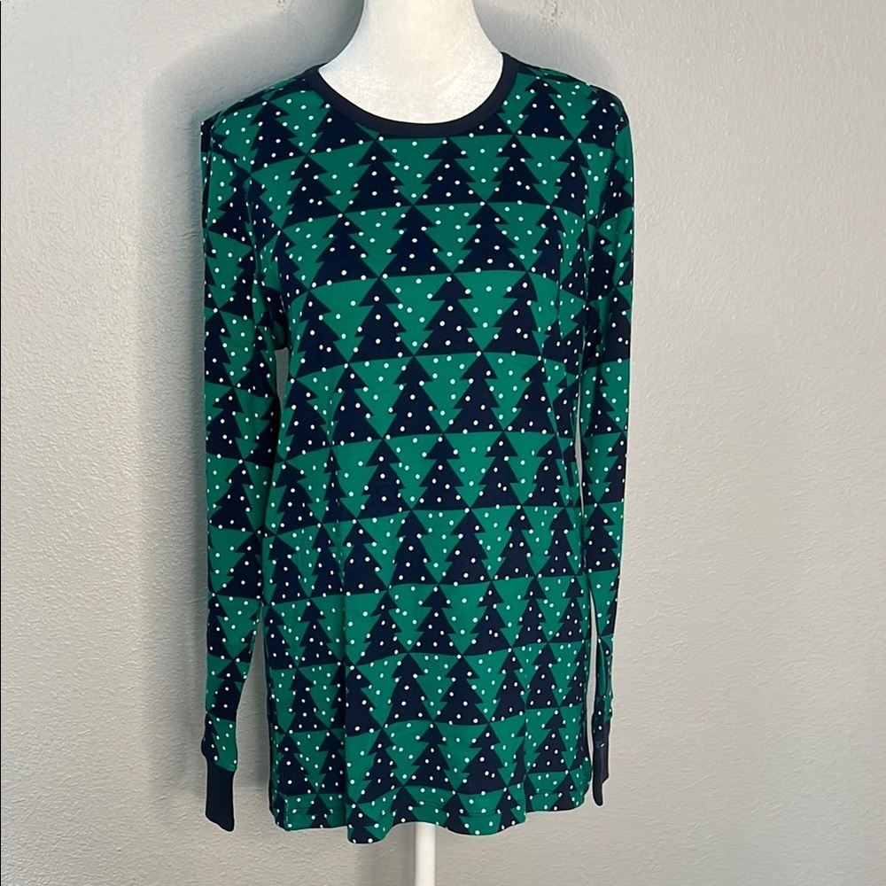 JCrew Factory Christmas Tree Pajama Top Size Medium NWT